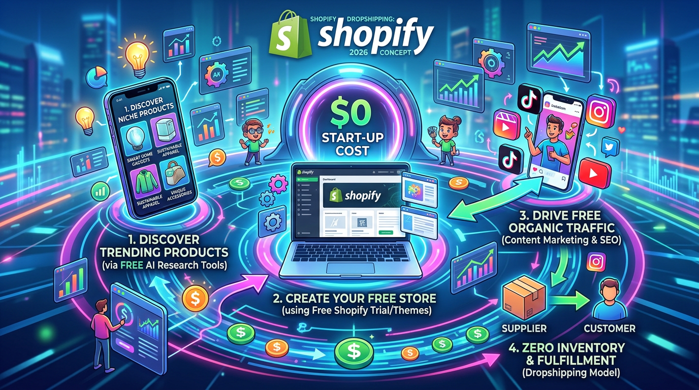 Guide: How to Start Shopify Dropshipping with $0 in 2026