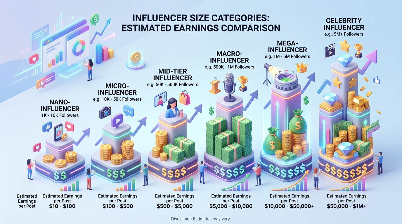 The Influencer Size Categories And What Each Earns