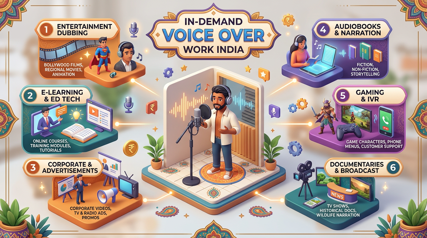 What Types of Voice Over Work Are in Demand in India
