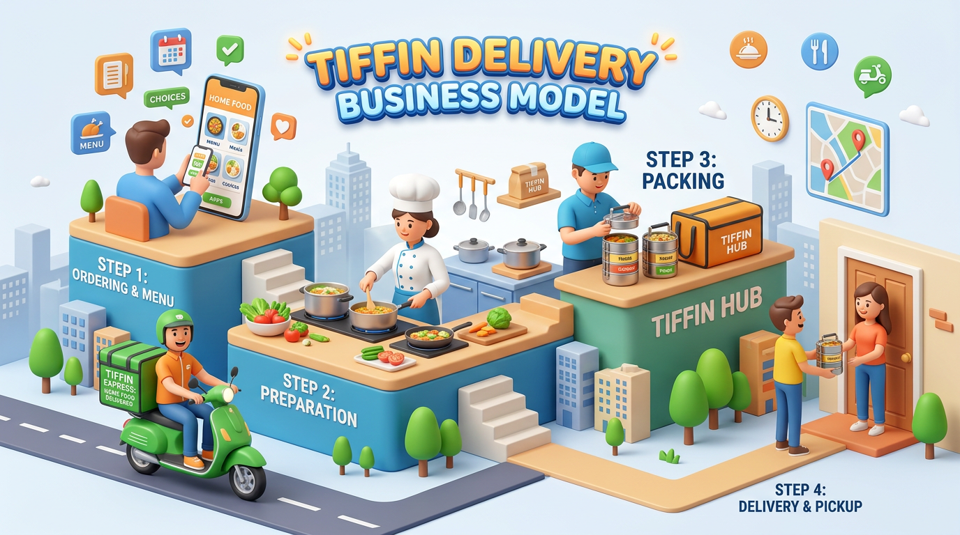Home Food. Daily Demand. Recurring Income. Inside the Tiffin Delivery Business Model